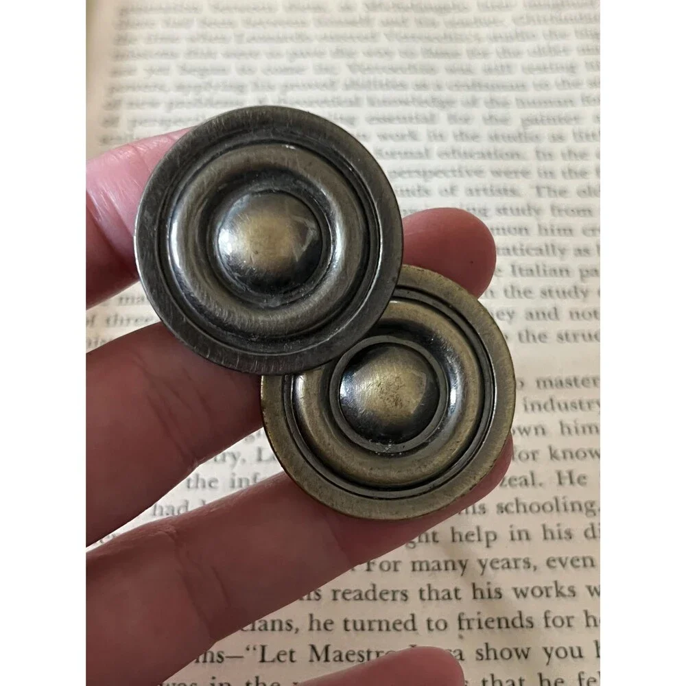 Two Brass Circle-shaped Drawer/Cabinet Pulls